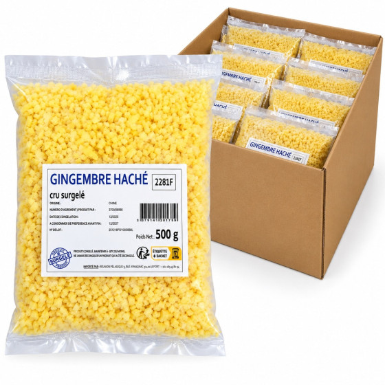 GINGEMBRE HACHÉ / CONCASSÉ SURGELÉ ORIGINE CHINE CARTON 20X500G (10 KG)