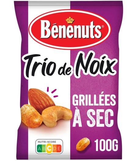 TRIO DE NOIX GRILLEES A SEC BENENUTS 100G