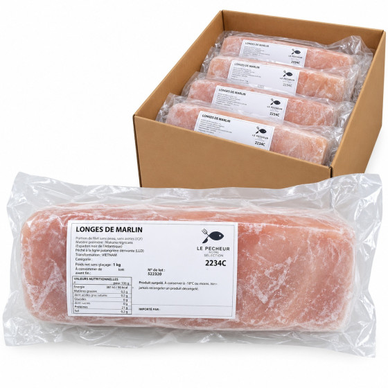 LONGES DE MARLIN SURGELÉES  ORIGINE VIETNAM CARTON 19 KG