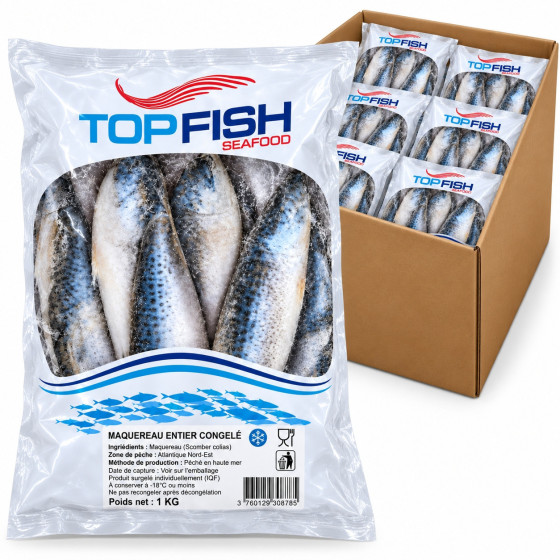 MAQUEREAU ENTIER CONGELEE TOPFISH SEA FOOD 10X1KG