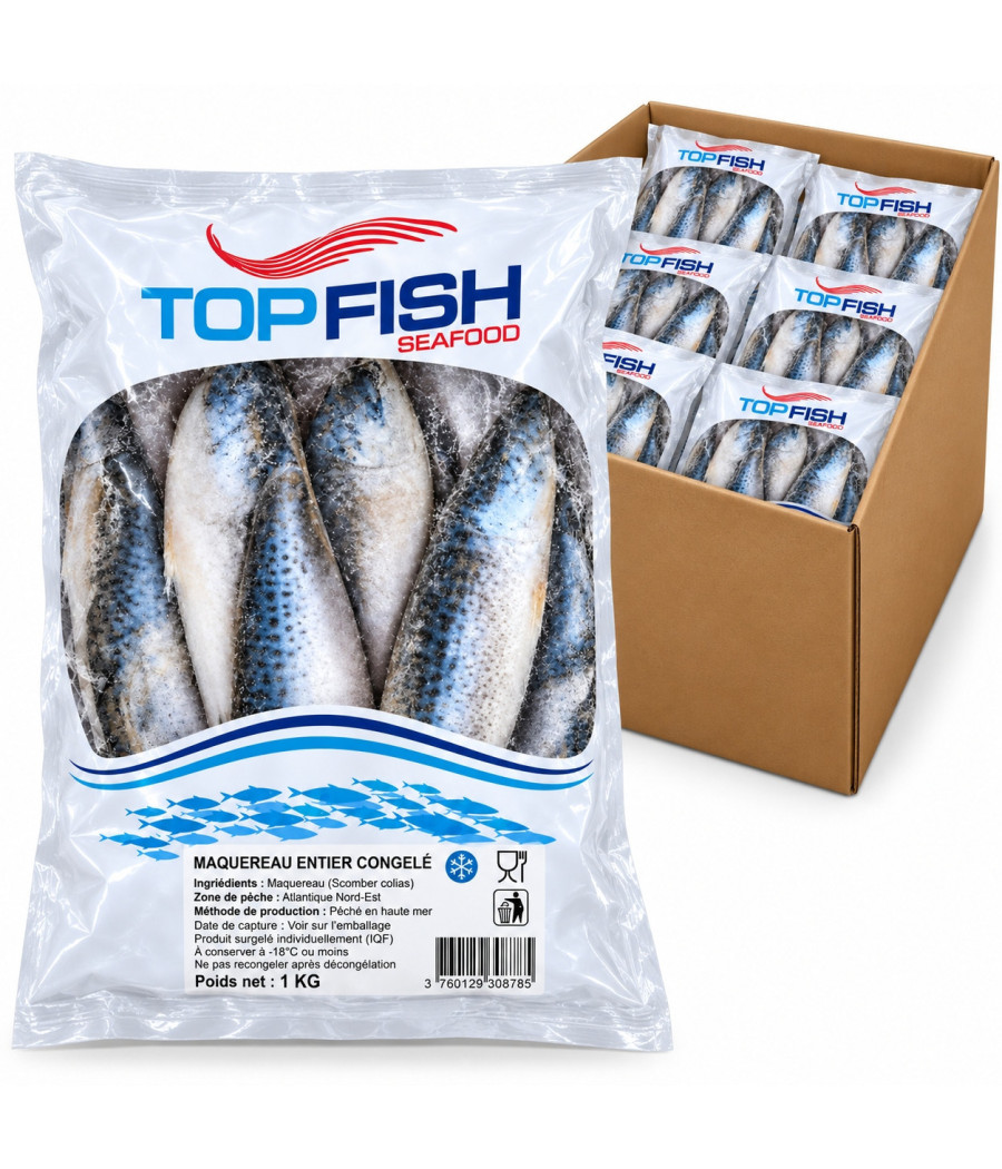 MAQUEREAU ENTIER CONGELEE TOPFISH SEA FOOD 10X1KG