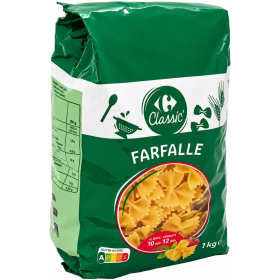 PATES FARFALLE CARREFOUR CLASSIC' 1KG