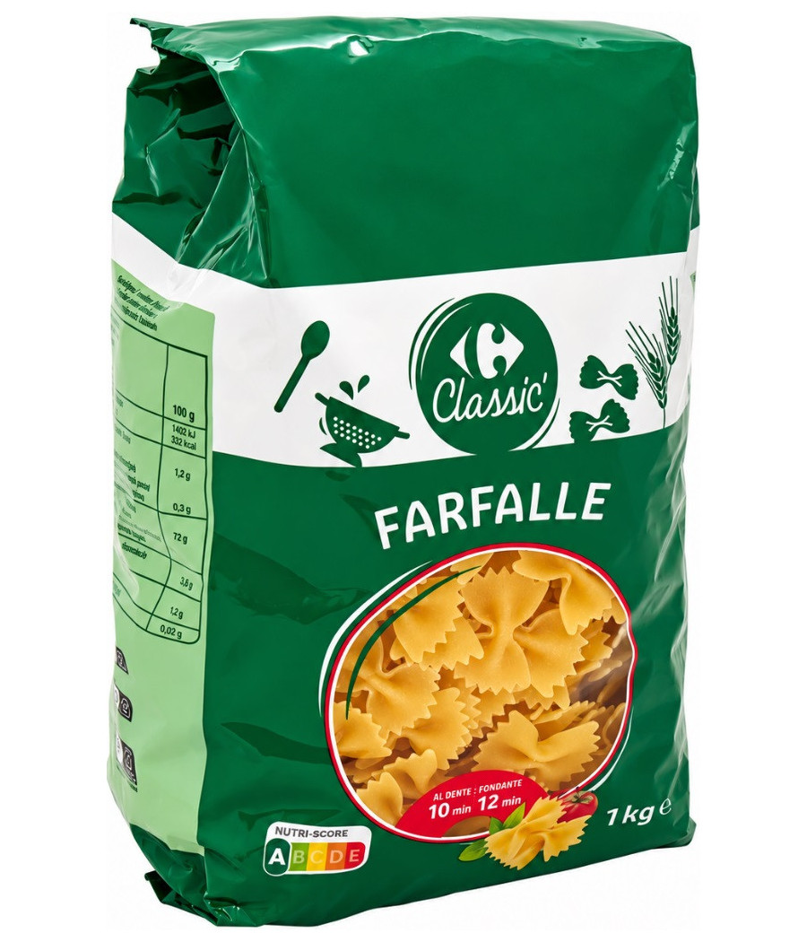 PATES FARFALLE CARREFOUR CLASSIC' 1KG