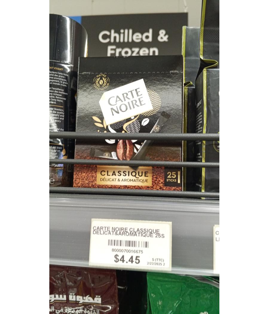 CAFE CLASSIQUE CARTE NOIRE 45G 25 STICKS