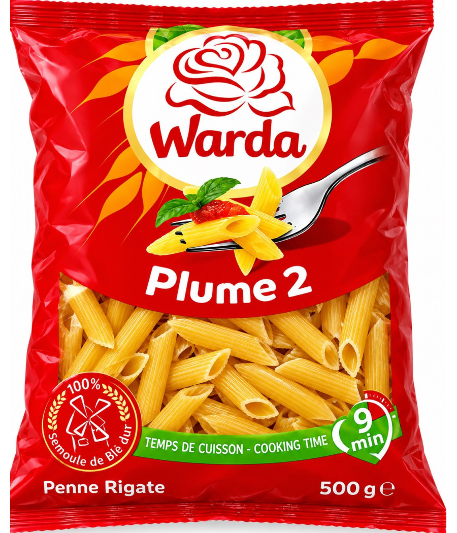 PATES PLUME 2 PENNE RIGATE WARDA 500G