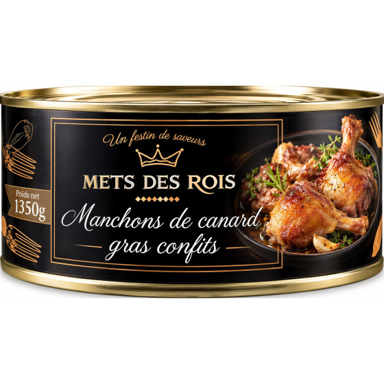 MANCHONS DE CANARD GRAS CONFITS METS DES ROIS 1350G