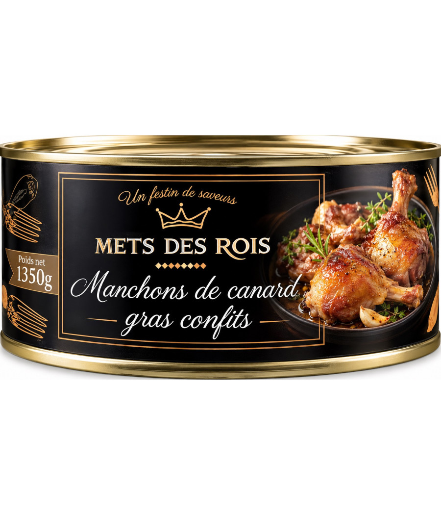 MANCHONS DE CANARD GRAS CONFITS METS DES ROIS 1350G