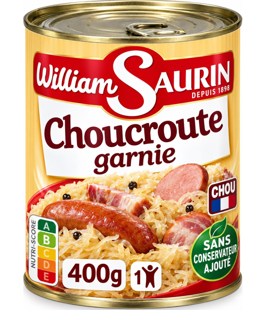 CHOUCROUTE GARNIE WILLIAM SAURIN 400G