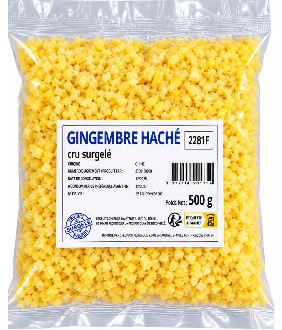 GINGEMBRE HACHE/CONCASSE CONGELE 500G