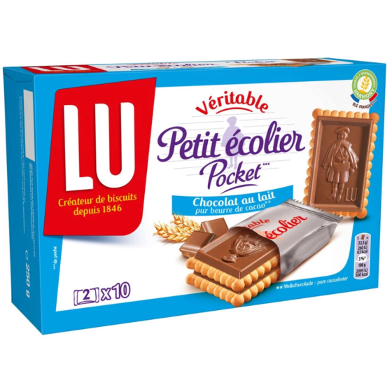 VERITABLE PETIT ECOLIER POCKET CHOCOLAT AU LAIT LU 10 X 25G