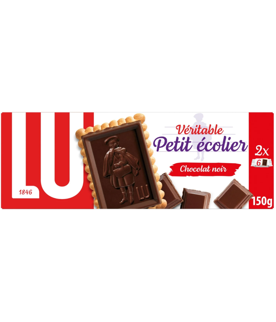 PETIT ECOLIER CHOCOLAT NOIR PUR BEURRE DE CACAO LU 150G