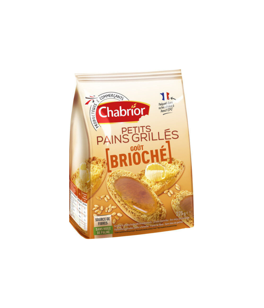 PETITS PAINS GRILLES GOUT BRIOCHE  CHABRIOR 225G