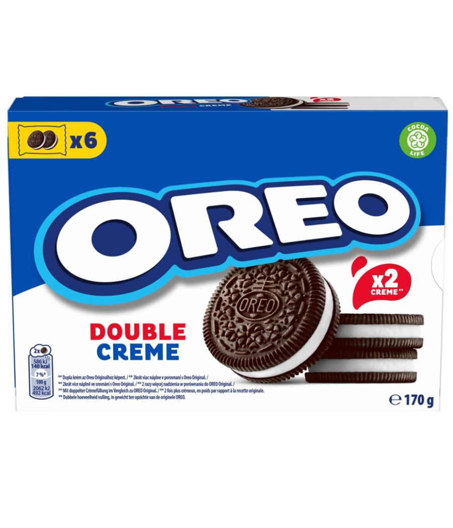 BISCUITS OREO CACAOTES FOURRES GOUT VANILLE 170G