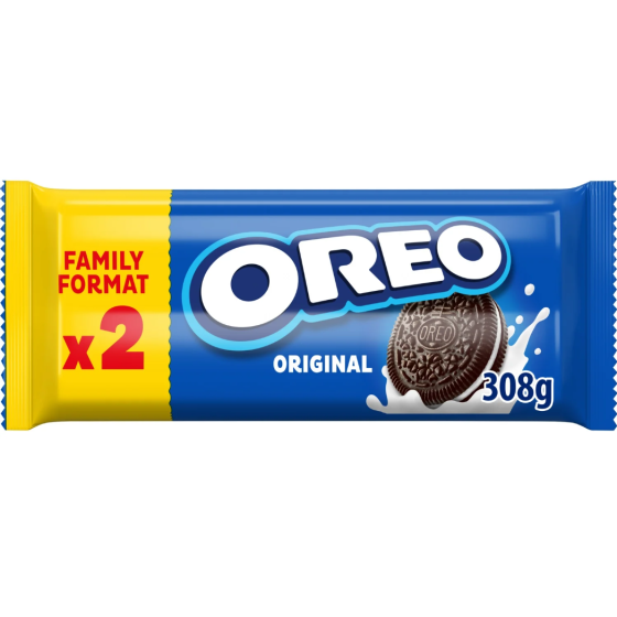 BISCUITS OREO ORIGINAL FOURRES A LA VANILLE FAMILY-FORMAT 308G