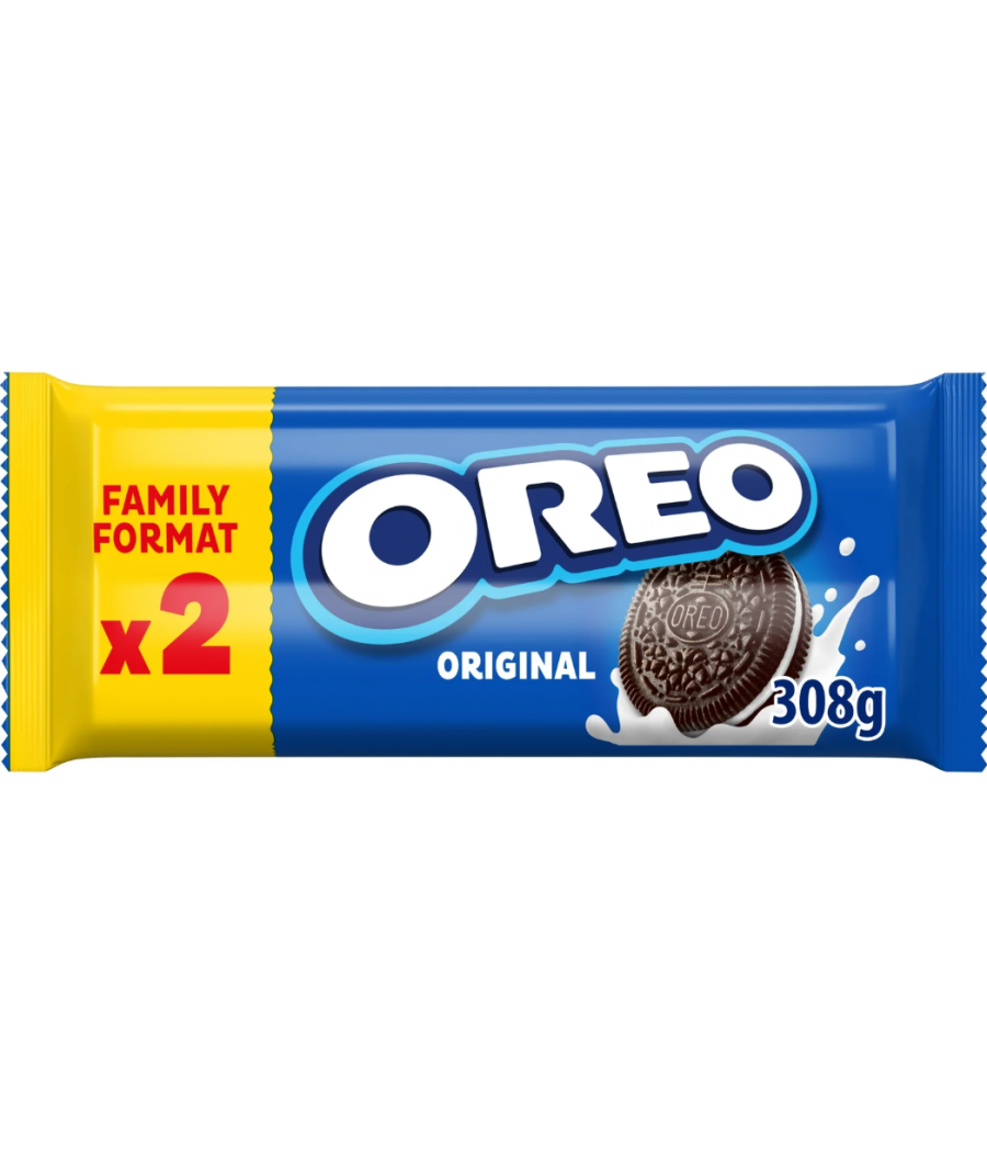 BISCUITS OREO ORIGINAL FOURRES A LA VANILLE FAMILY-FORMAT 308G