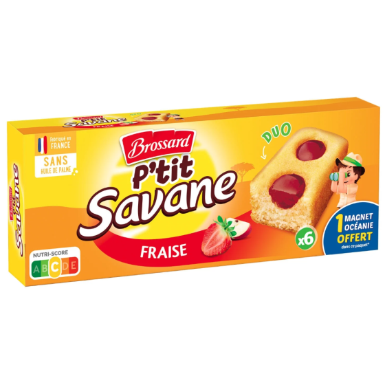 BISCUITS BROSSARD P'TIT SAVANE FOURRES A LA FRAISE 150G