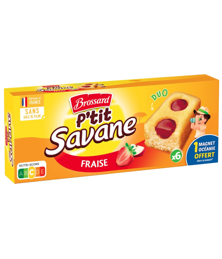 BISCUITS BROSSARD P'TIT SAVANE FOURRES A LA FRAISE 150G