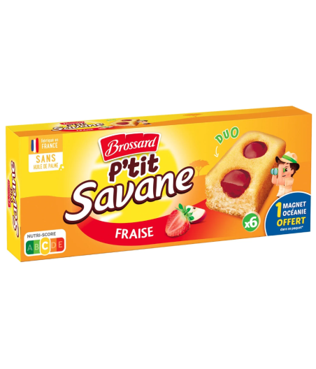 BISCUITS BROSSARD P'TIT SAVANE FOURRES A LA FRAISE 150G