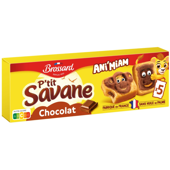 BISCUITS BROSSARD P'TIT SAVANE GOUT CHOCOLAT X5 150G