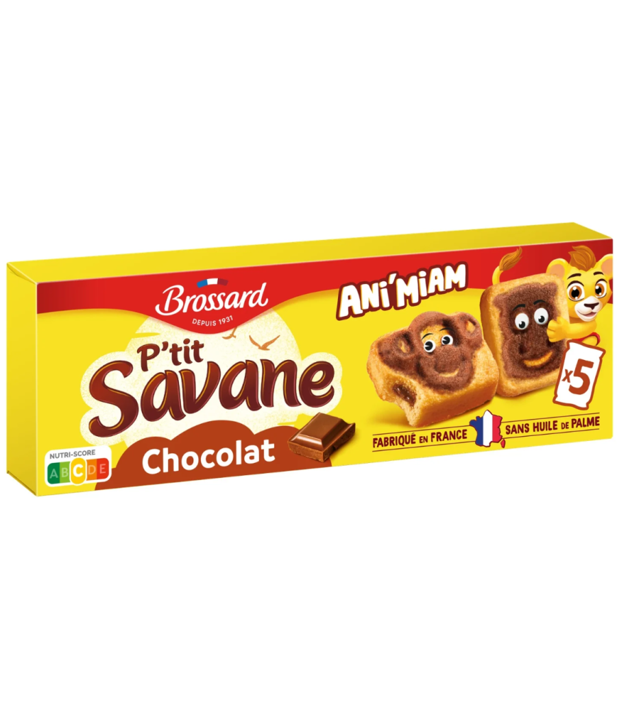 BISCUITS BROSSARD P'TIT SAVANE GOUT CHOCOLAT X5 150G