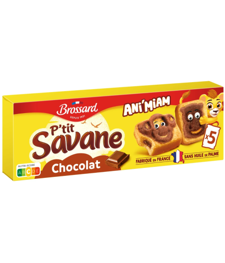 BISCUITS BROSSARD P'TIT SAVANE GOUT CHOCOLAT X5 150G