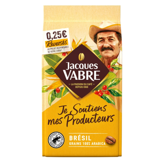 CAFE JACQUES VABRE EN GRAIN 100% ARABICA 400G
