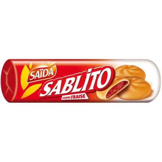 BISCUITS SABLITO FOURRE A LA FRAISE SAIDA 128G