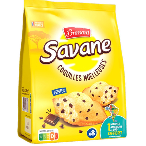MADELEINES COQUILLES MOELLEUSES PEPITES DE CHOCOLAT SAVANE 200G