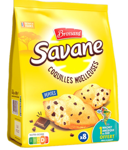 MADELEINES COQUILLES MOELLEUSES PEPITES DE CHOCOLAT SAVANE 200G