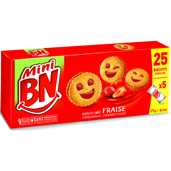 MINI BN FOURRES A LA FRAISE 175G