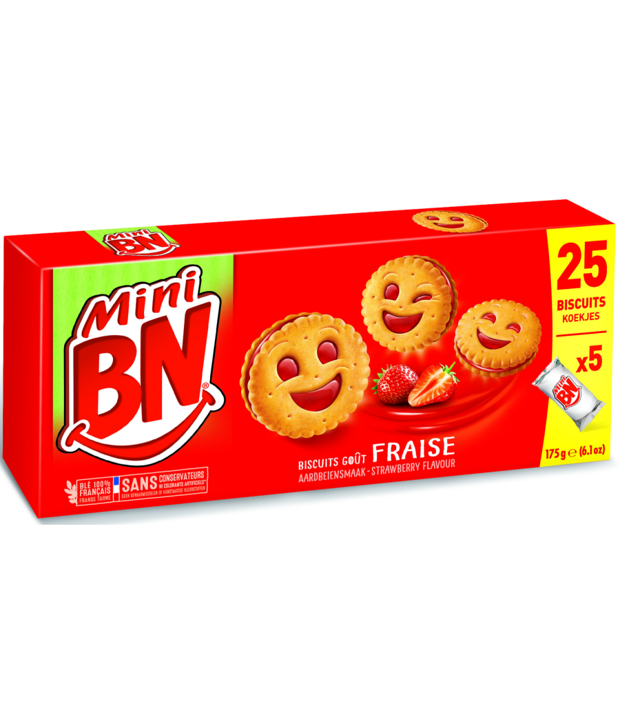 MINI BN FOURRES A LA FRAISE 175G