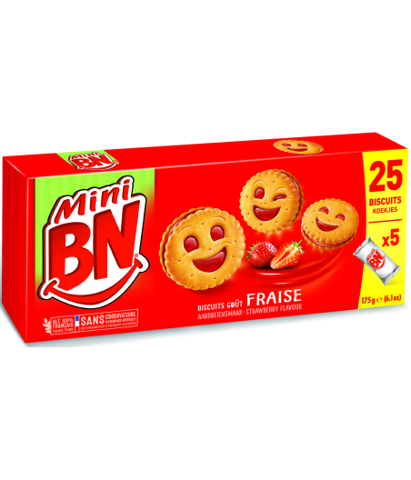 MINI BN FOURRES A LA FRAISE 175G