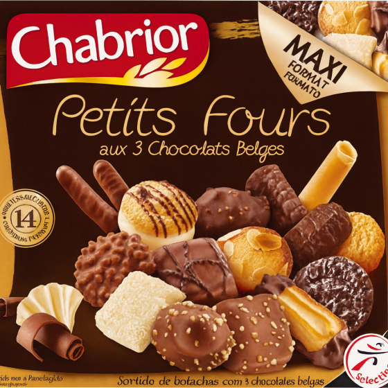 ASSORTIMENT PETITS FOURS AUX 3 CHOCOLATS BELGE 750G