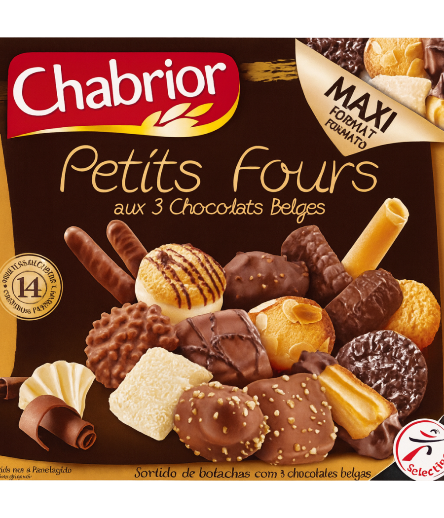 ASSORTIMENT PETITS FOURS AUX 3 CHOCOLATS BELGE 750G