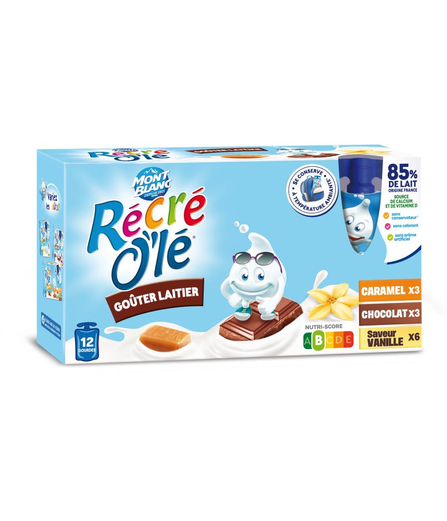 GOUTER LAITIER CHOCO,  VANILLE, CARAMEL 12X85G 1020 G