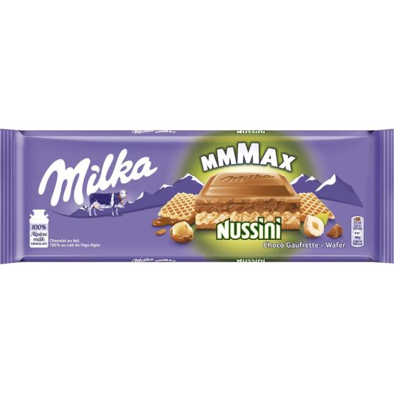 TABLETTE DE CHOCOLAT AU LAIT MMMAX NUSSINI MILKA 300G