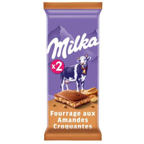 CHOCOLAT MILKA FOURRAGE AUX AMANDES CROQUANTES 180G (2 X 90G)
