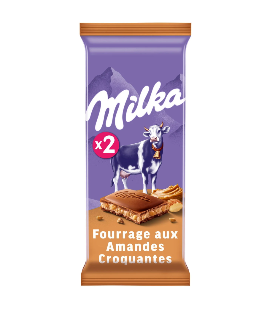 CHOCOLAT MILKA FOURRAGE AUX AMANDES CROQUANTES 180G (2 X 90G)