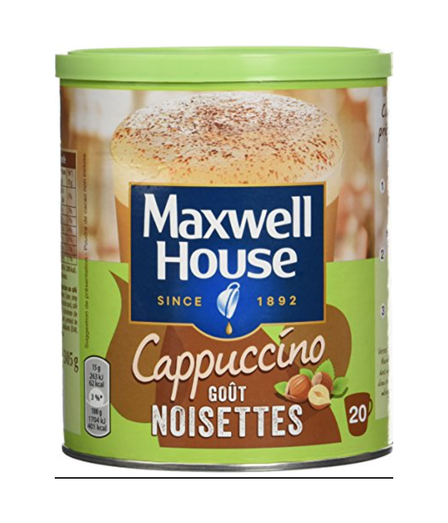 CAPPUCCINO GOUT NOISETTES MAXWELL HOUSE 305G