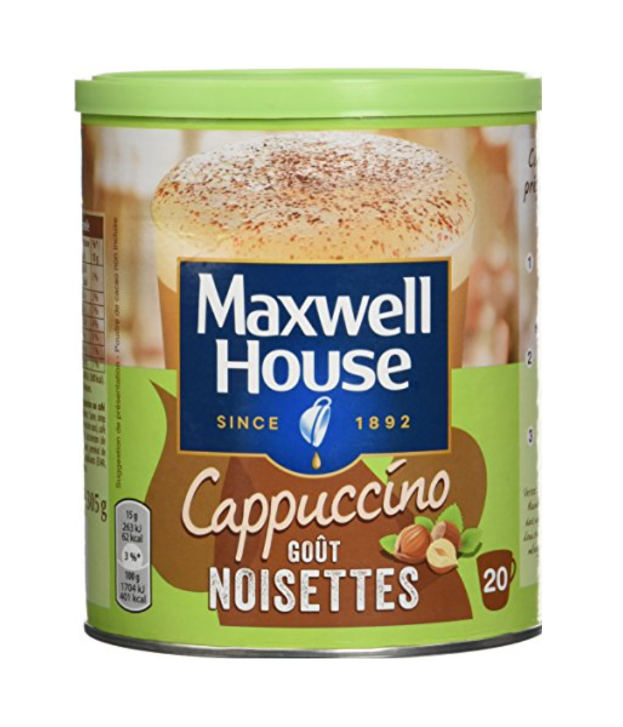 CAPPUCCINO GOUT NOISETTES MAXWELL HOUSE 305G