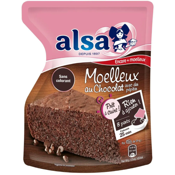 MOELLEUX AU CHOCOLAT AVEC DES PEPITES ALSA 500G
