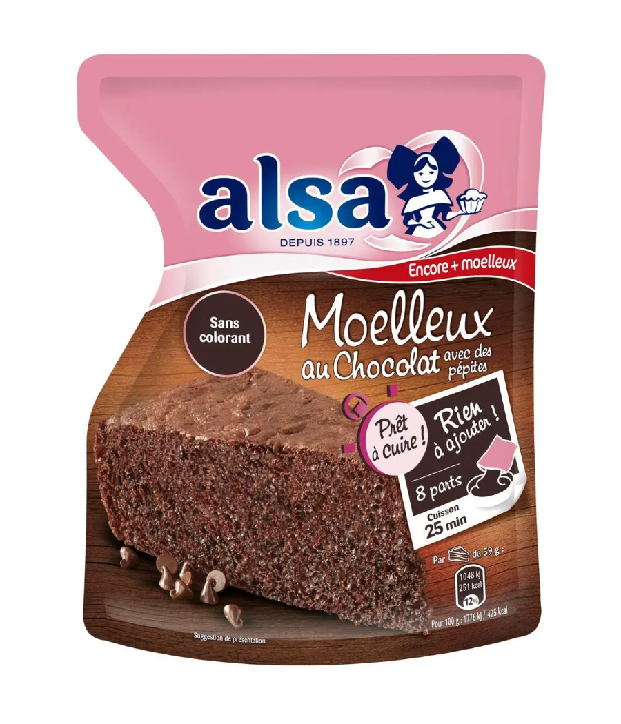 MOELLEUX AU CHOCOLAT AVEC DES PEPITES ALSA 500G