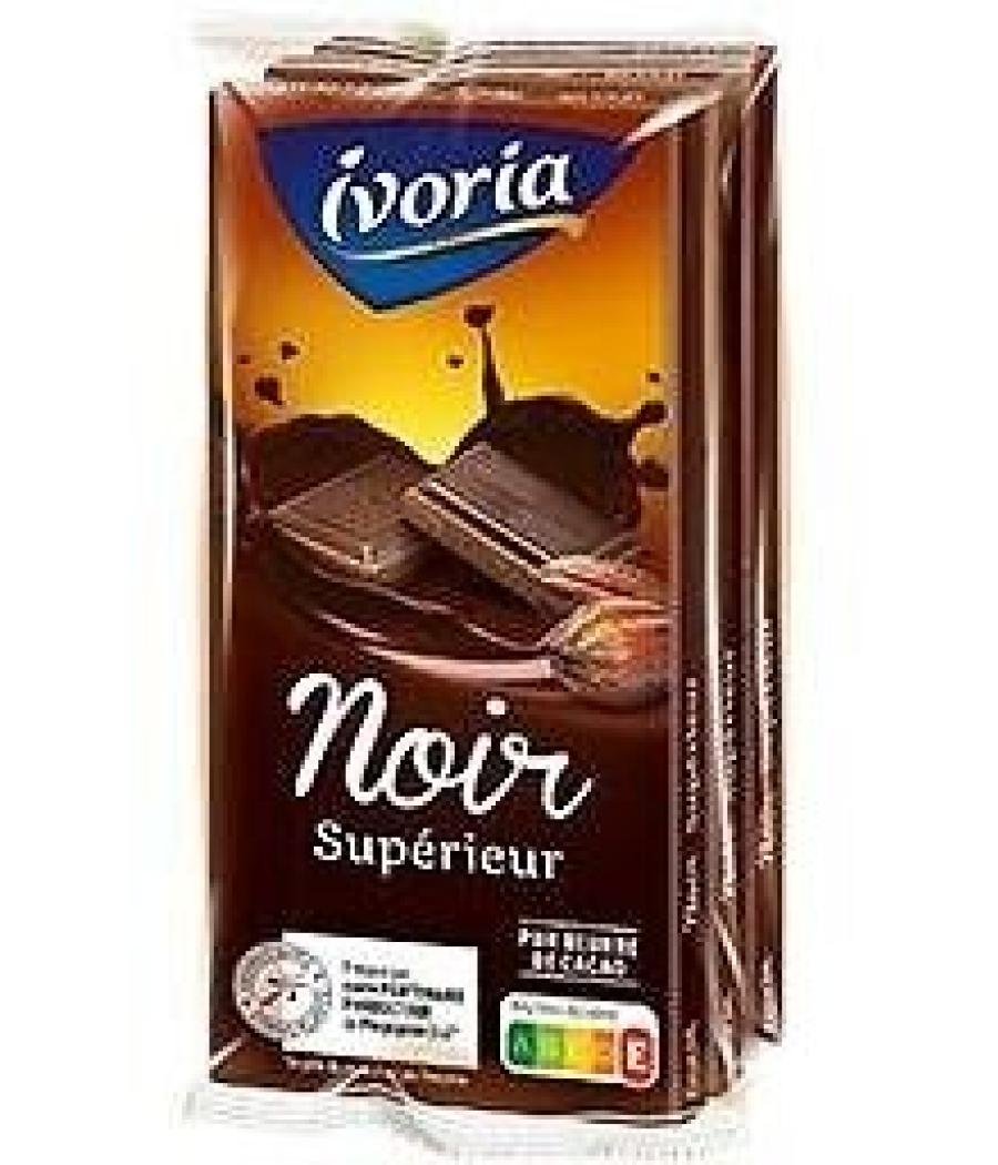 CHOCOLAT IVORIA TABLETTE FAMILIALE CHOCOLAT NOIR 300G 3X100G