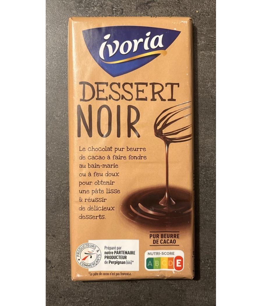 TABLETTE DE CHOCOLAT NOIR DESSERT IVORIA 200G
