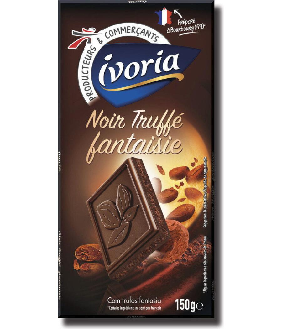 TABLETTE DE CHOCOLAT NOIR TRUFFE FANTAISIE IVORIA 150G