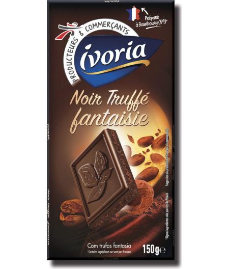 TABLETTE DE CHOCOLAT NOIR TRUFFE FANTAISIE IVORIA 150G