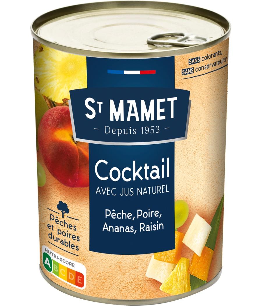 COCKTAIL DE FRUITS PÊCHE POIRE ANANAS RAISIN ST MAMET 425G