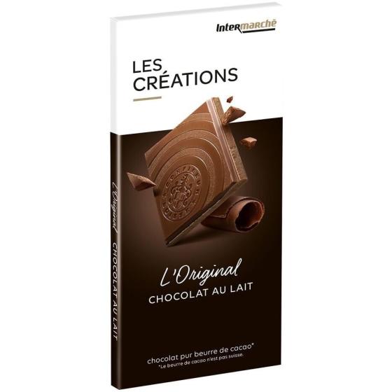 TABLETTE DE CHOCOLAT AU LAIT LES CRÉATIONS L'ORIGINALE 100G