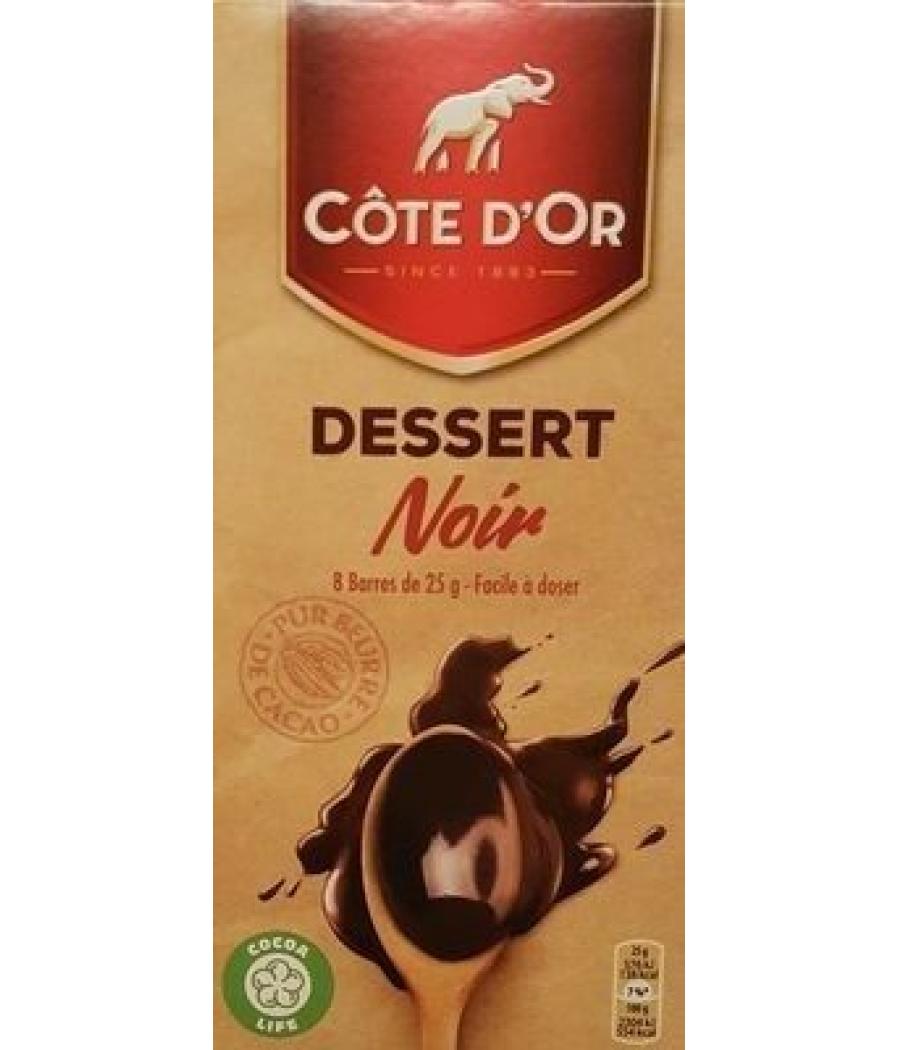 TABLETTE DE CHOCOLAT NOIR COTE D'OR  200G
