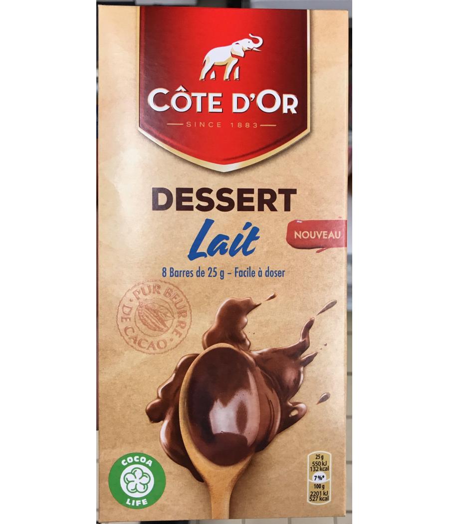 CHOCOLAT AU  LAIT COTE D'OR  200G